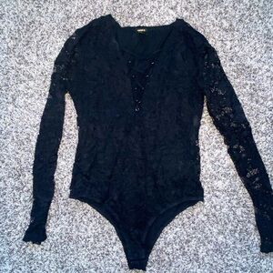Forever 21 Black Lace Bodysuit